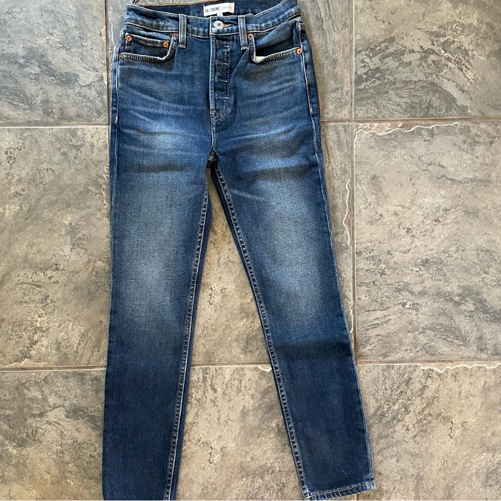 NWT ‎ RE/DONE 90's High  Rise Ankle Crop Jeans $265 - Picture 3 of 6